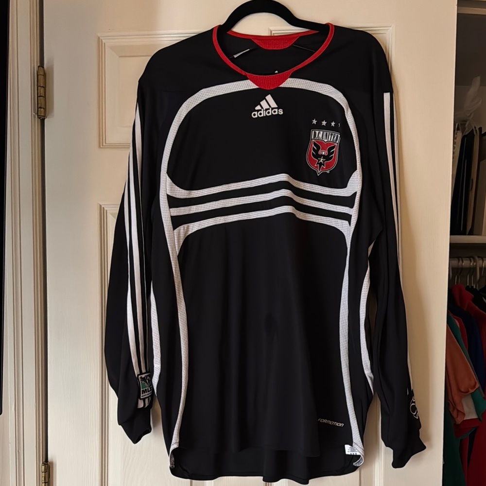 DC United Adidas Black and White Soccer Jersey
